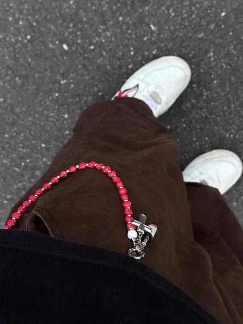 Jewelry Red Pine Stone Skull Cleanfit Wallet Chain ,Jeans Chain Size ONE SIZE - 5 Thumbnail