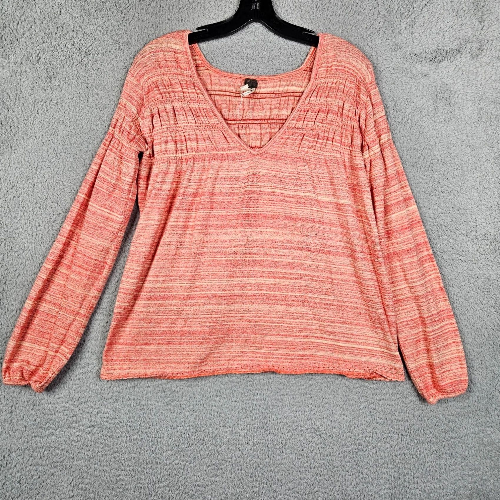 Vintage We The Free By Free People Peasant Top XS Orange Long sleeve Size XS / US 0-2 / IT 36-38 - 2 Thumbnail