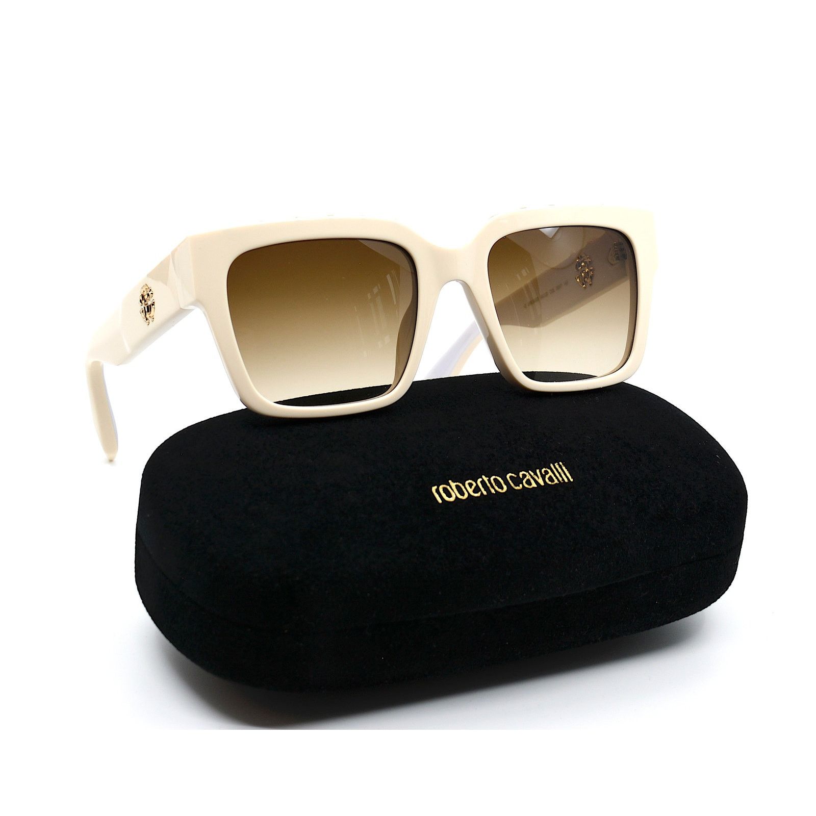 Roberto Cavalli ROBERTO CAVALLI SRC040S IVORY BROWN AUTHENTIC SUNGLASSES Size ONE SIZE - 9 Thumbnail