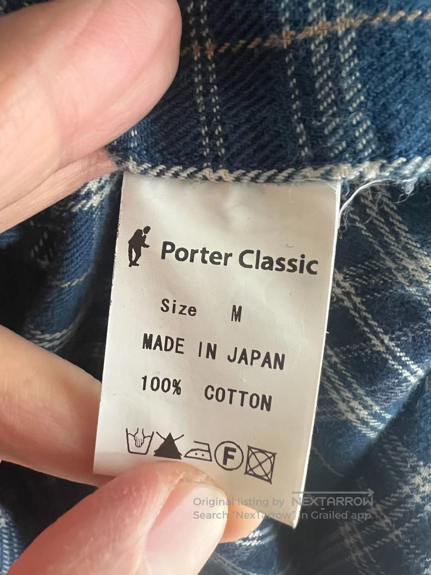 Porter Classic Porter Classic Indigo Check Long Shirt. Size US M / EU 48-50 / 2 - 6 Thumbnail