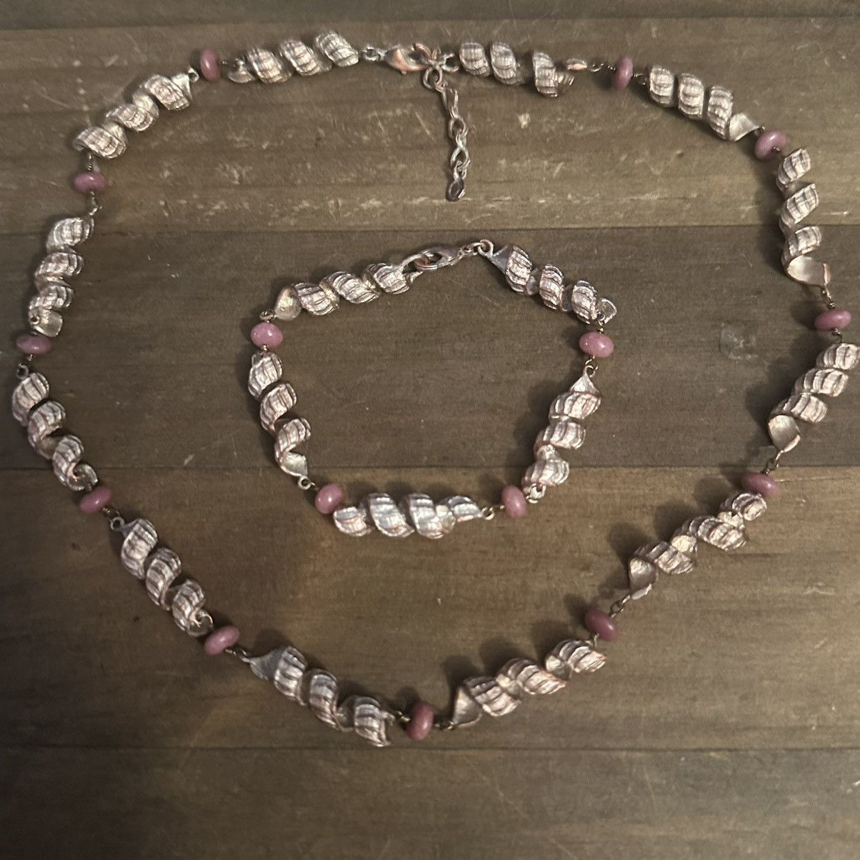 Other Spiral faux shell link necklace and bracelet set Size ONE SIZE - 2 Thumbnail