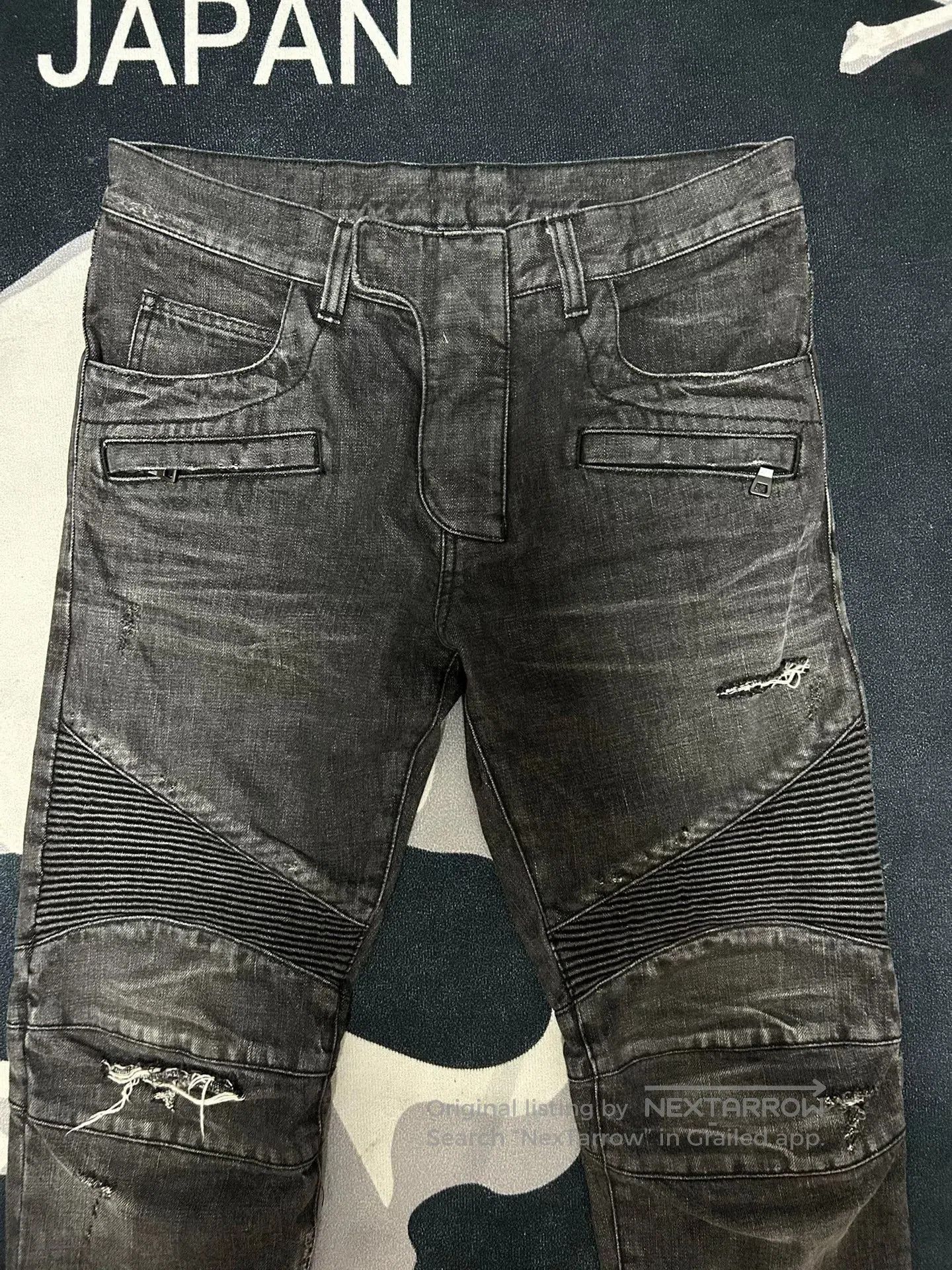 Balmain Balmain Ripped Motorcycle Denim Pants. Size US 31 - 2 Thumbnail