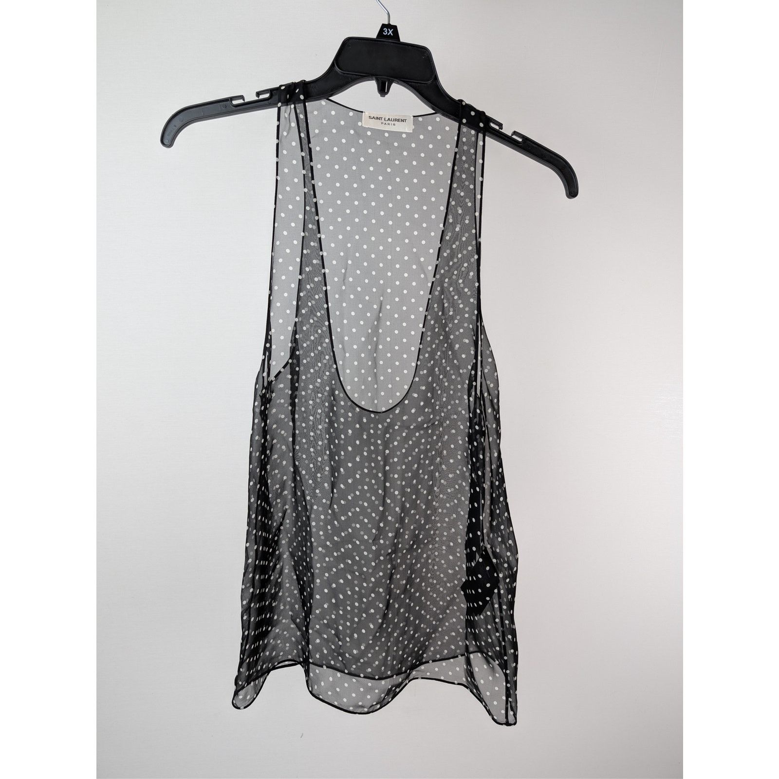 Saint Laurent Paris o1rshd1 Tank Tops / Moussseline Petit Pois in Noir Size US M / EU 48-50 / 2 - 2 Thumbnail