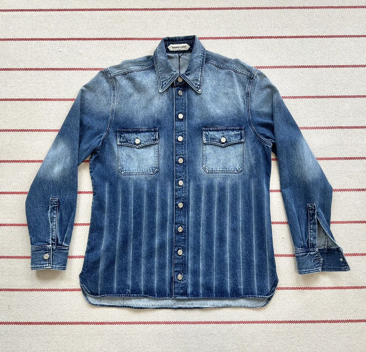 Namacheko New With Tags FW24-25 Hank Denim Shirt in Washed Blue size L Size US L / EU 52-54 / 3 - 12 Thumbnail