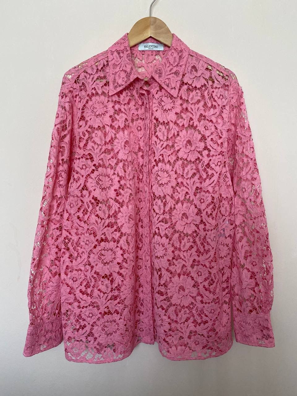 Valentino RRP 2900$ VALENTINO GARAVANI 2021 Long-Sleeve Lace Shirt Size L / US 10 / IT 46 - 1 Thumbnail
