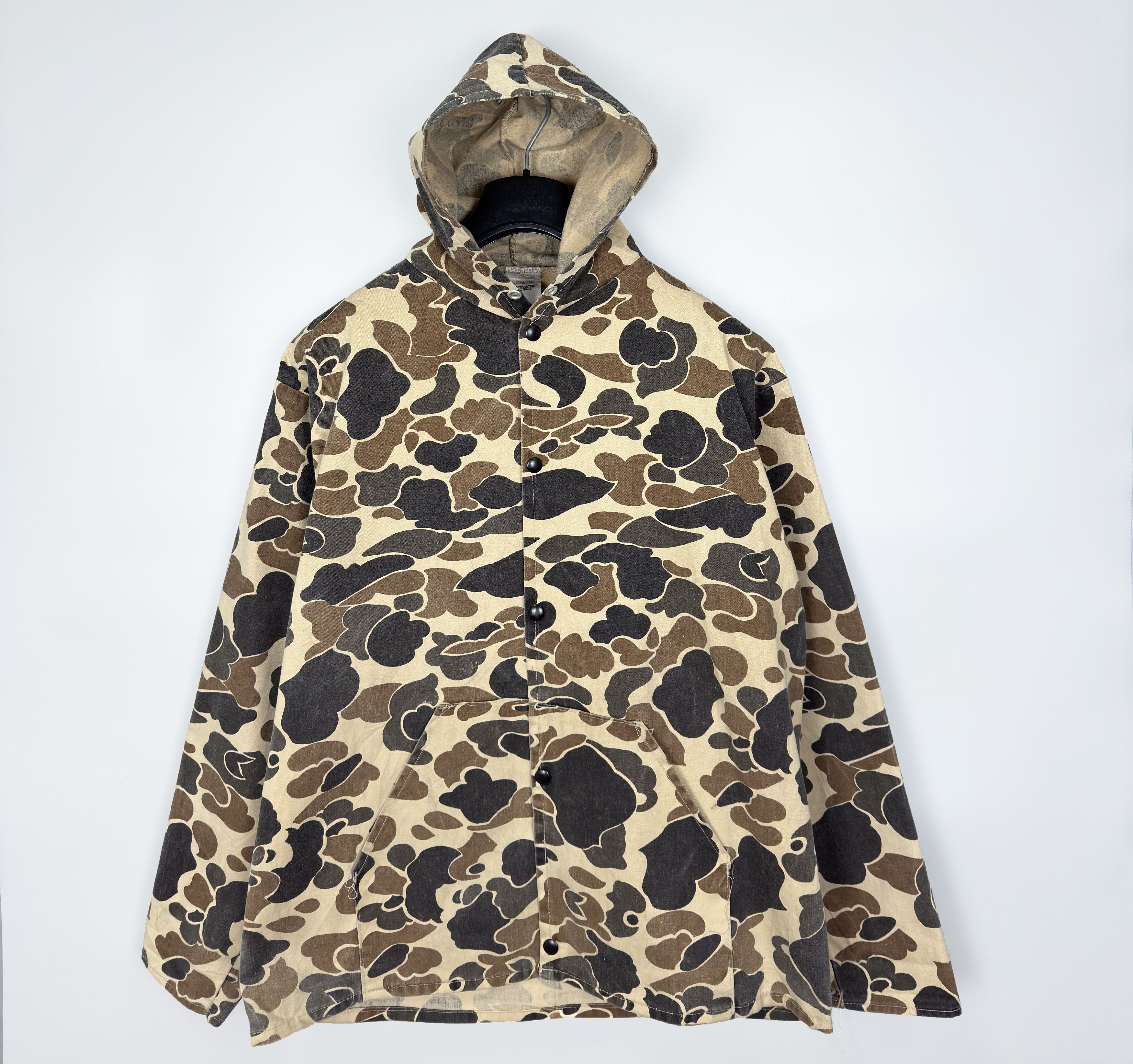 Vintage Vintage WW2 Sno King Duck Camouflage Hooded Jacket Made USA Size US L / EU 52-54 / 3 - 1 Thumbnail