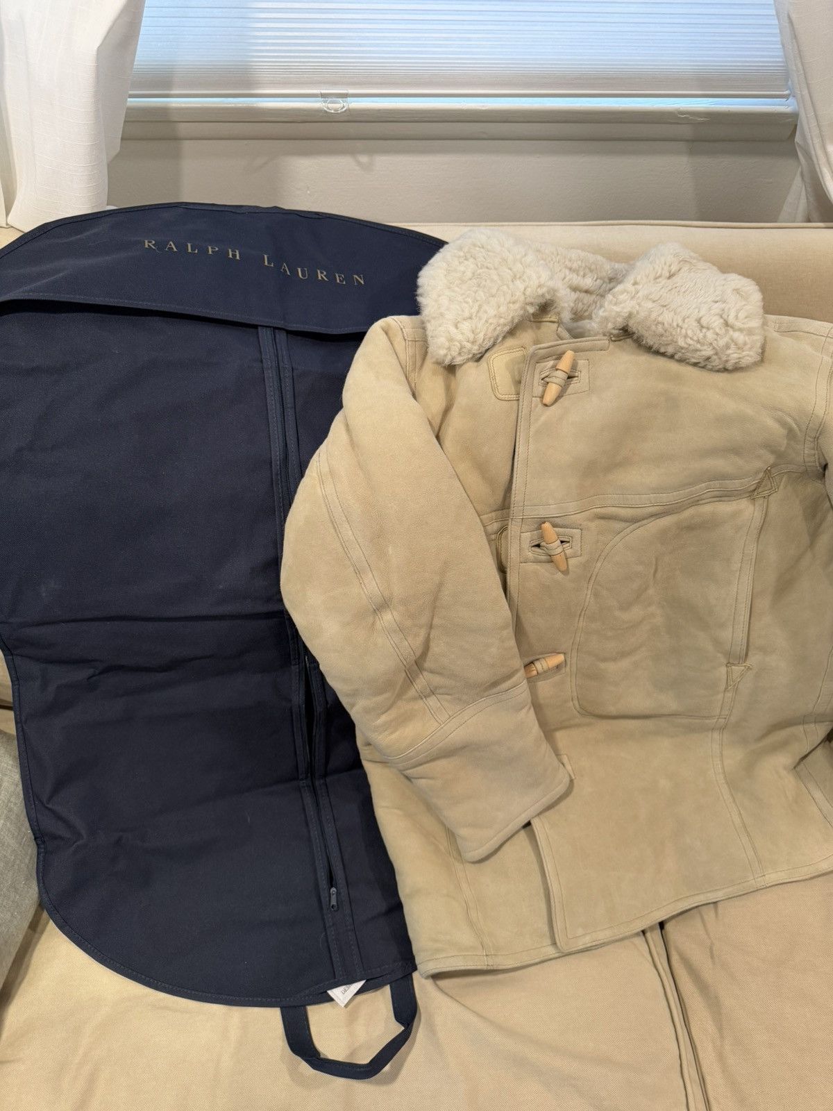 RRL Ralph Lauren Shearling Coat Cream Size US M / EU 48-50 / 2 - 18 Thumbnail