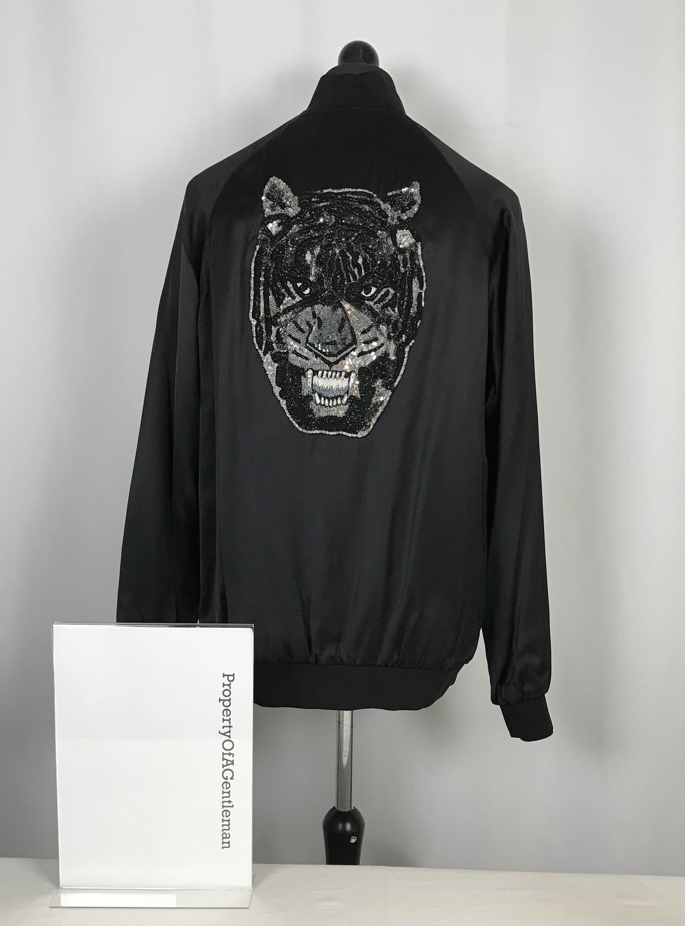 Saint Laurent Paris Black Panther Beaded Bomber Jacket Size US M / EU 48-50 / 2 - 1 Thumbnail