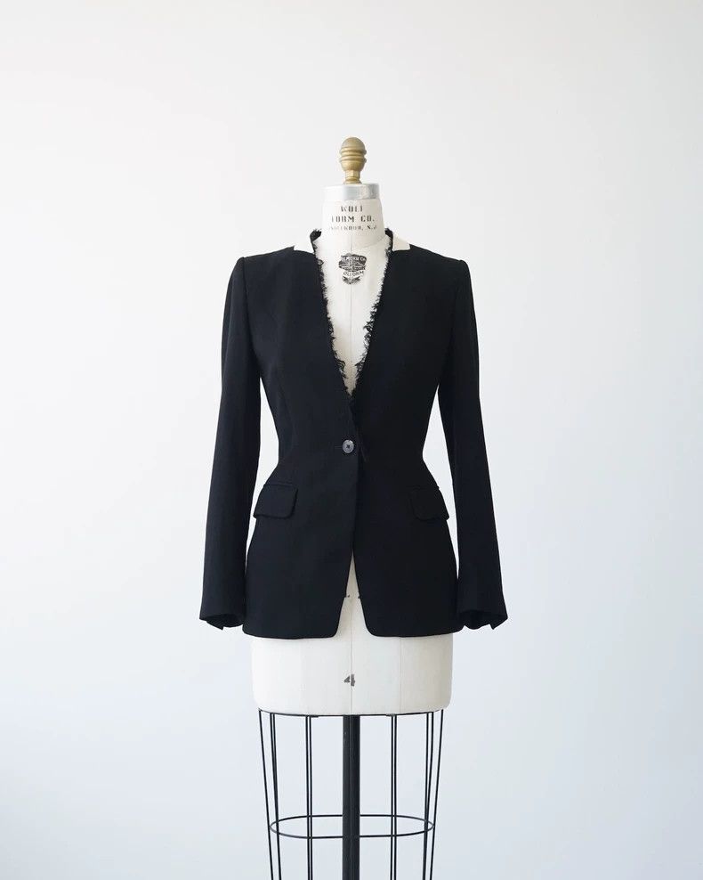 Dries Van Noten Black Wool Suit Jacket