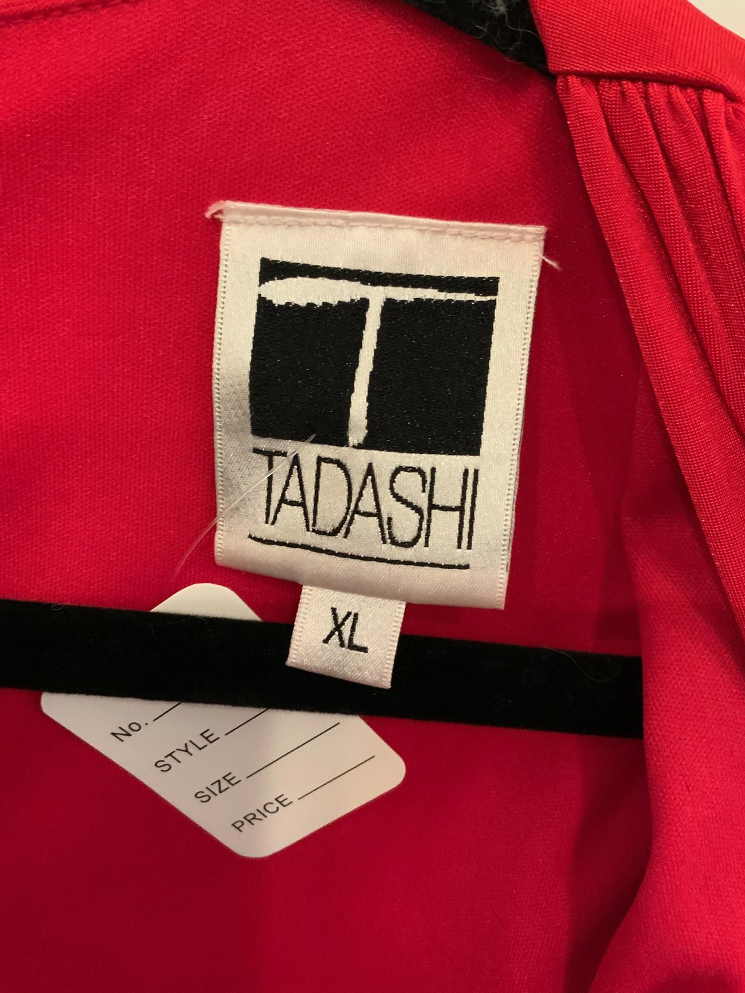 Designer Tadashi Red V-Neck Dress - XL Size XL / US 12-14 / IT 48-50 - 3 Thumbnail