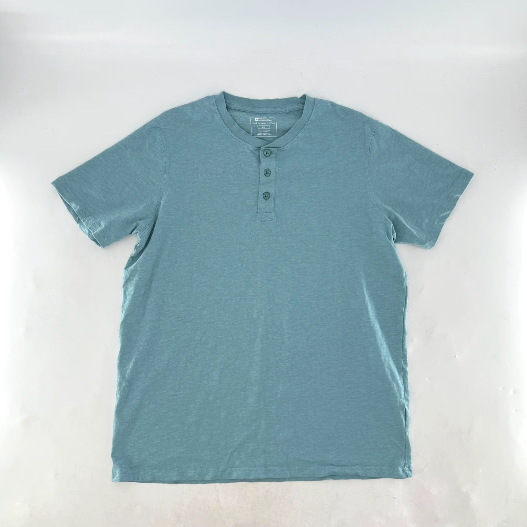 Vintage VINTAGE Mountain Warehouse Mens Henley Shirt Turquoise Organic Cotton Sz L Sustainable Size US L / EU 52-54 / 3 - 4 Thumbnail