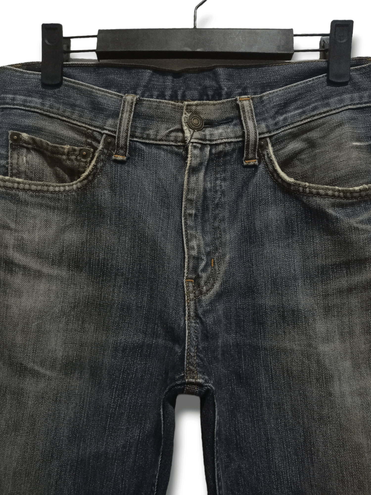 Japanese Brand × Uniqlo Vintage Japanese Uniqlo Blue Wash Distressed Jeans 30x28 Size US 30 / EU 46 - 4 Thumbnail