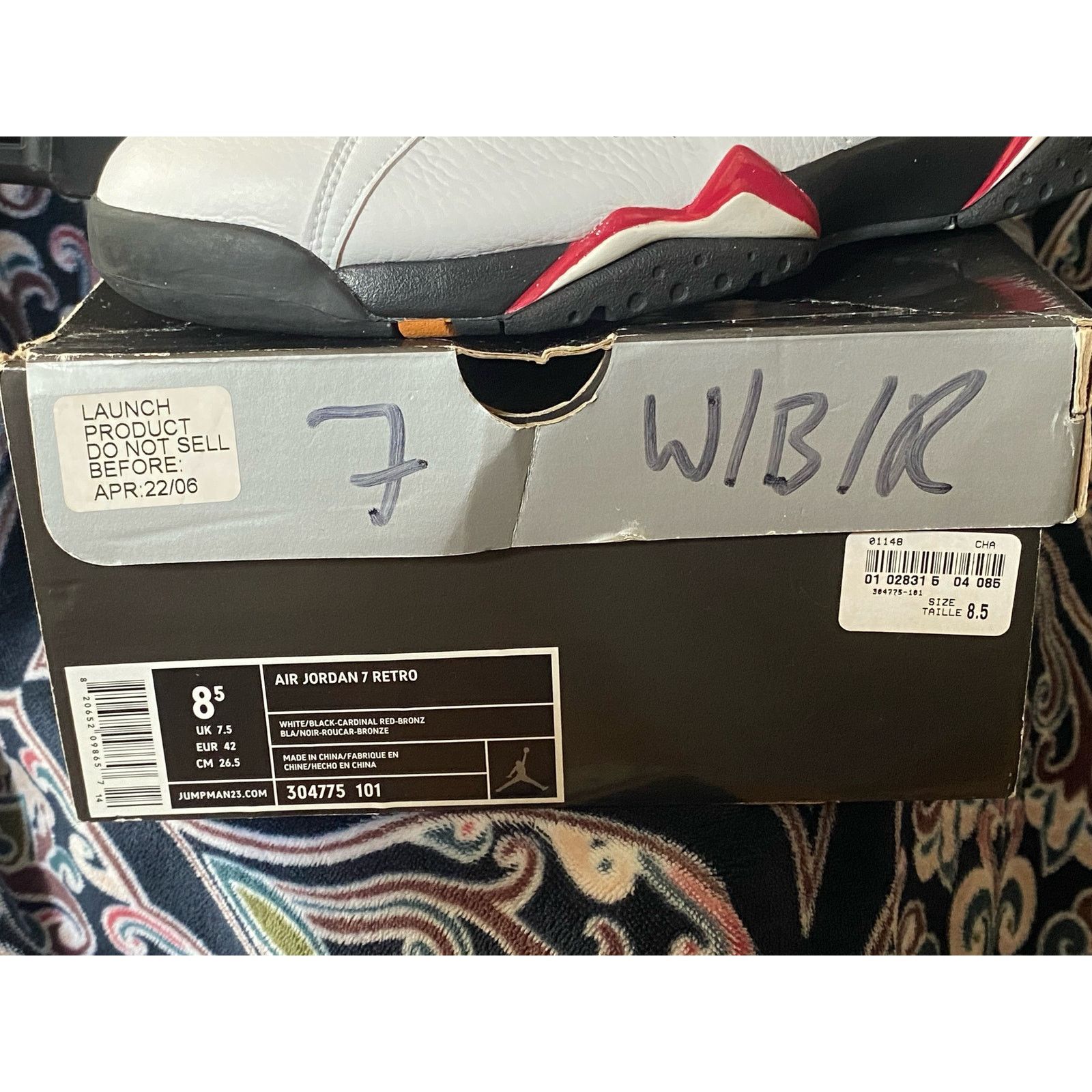 Jordan Brand 2006 Nike Air Jordan 7 Cardinal m8.5 w10 Size US 8.5 / EU 41-42 - 8 Thumbnail