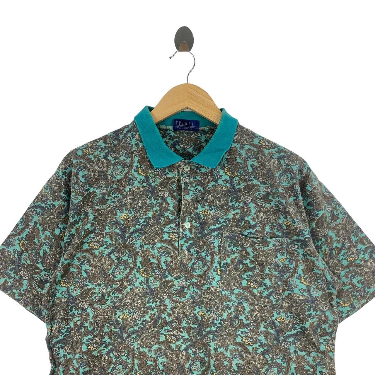 Vintage Vintage 90’ VOLUNT PAISLEY MONOGRAM Polo Tee Shirt Top Size US XL / EU 56 / 4 - 2 Thumbnail