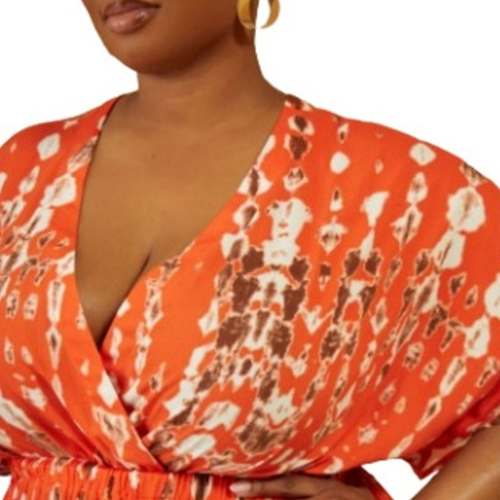 Other MANDARINE ☆ ABSTRACT PRINT ☆ MIDI DRESS ☆ 5x ☆ NWT Size 4XL / US 24-26 - 4 Thumbnail