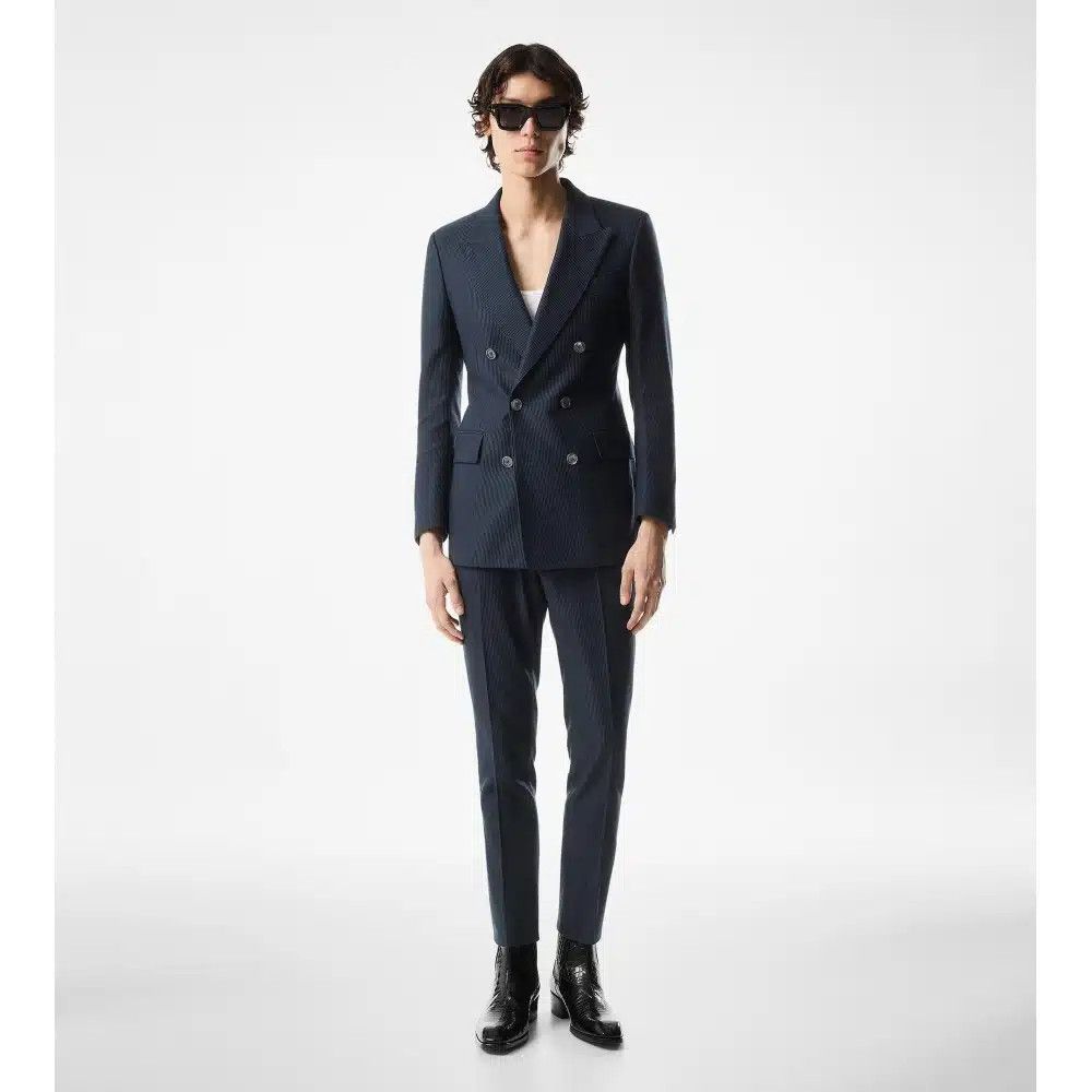Tom Ford o1loc1c0525 PLPW01 Silk Cotton Cannete Dyllan Pant Navy Blue Size US 38 / EU 54 - 2 Thumbnail