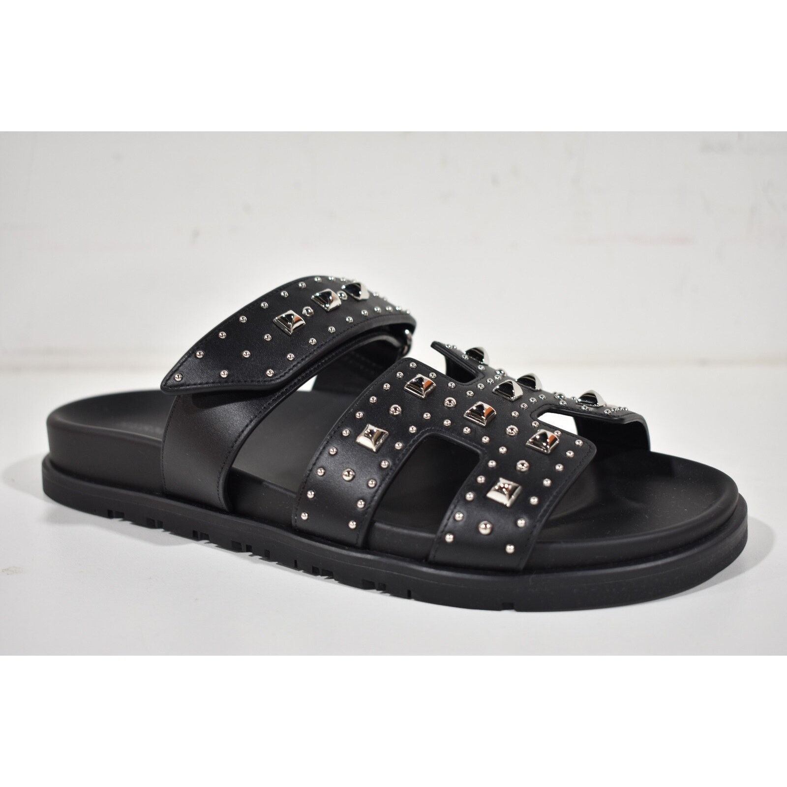 Hermes Hermes Chypre Sandal Black Studded Stud Punk Rock H Size US 9 / IT 39 - 4 Thumbnail