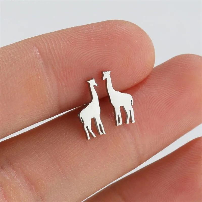 Jewelry Giraffe Stud Earrings Charm Earring Gift Size ONE SIZE - 1 Thumbnail