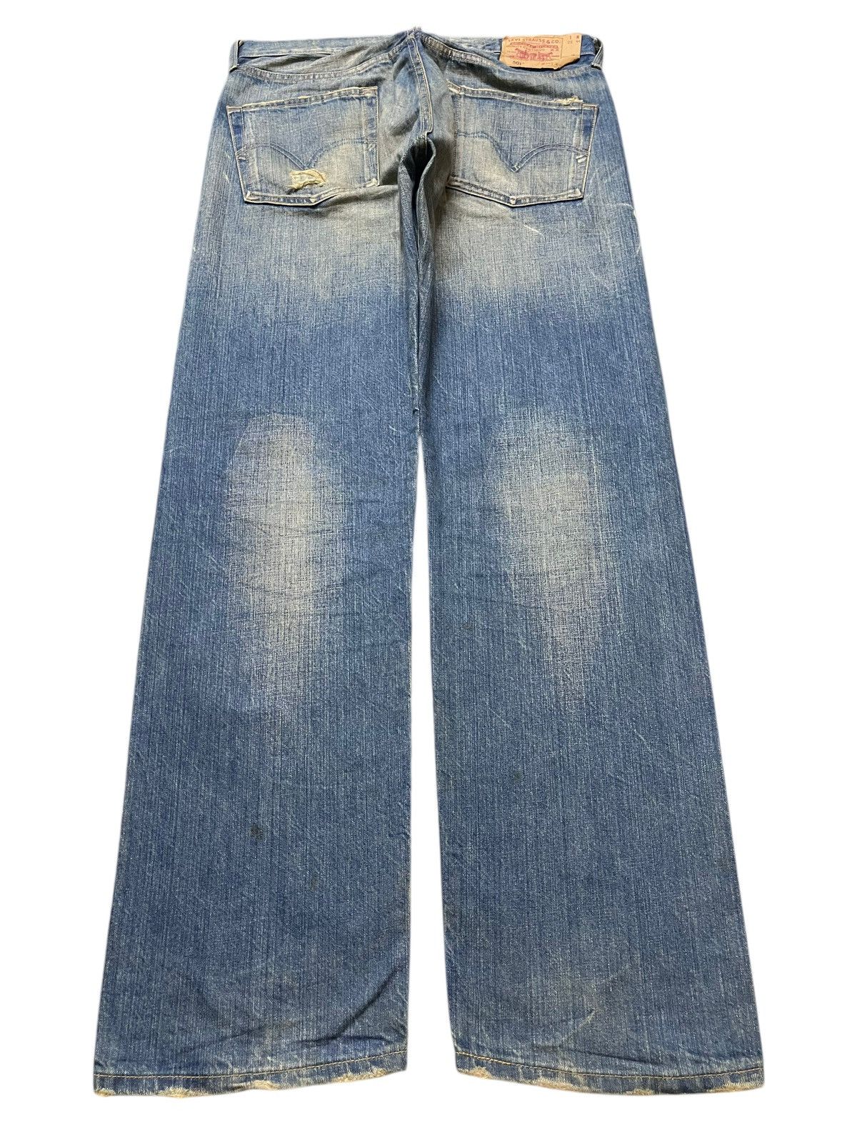 Levi's Vintage 90s Levis 501 Mud Wash Distressed Style Baggy Jeans Size US 34 / EU 50 - 2 Thumbnail