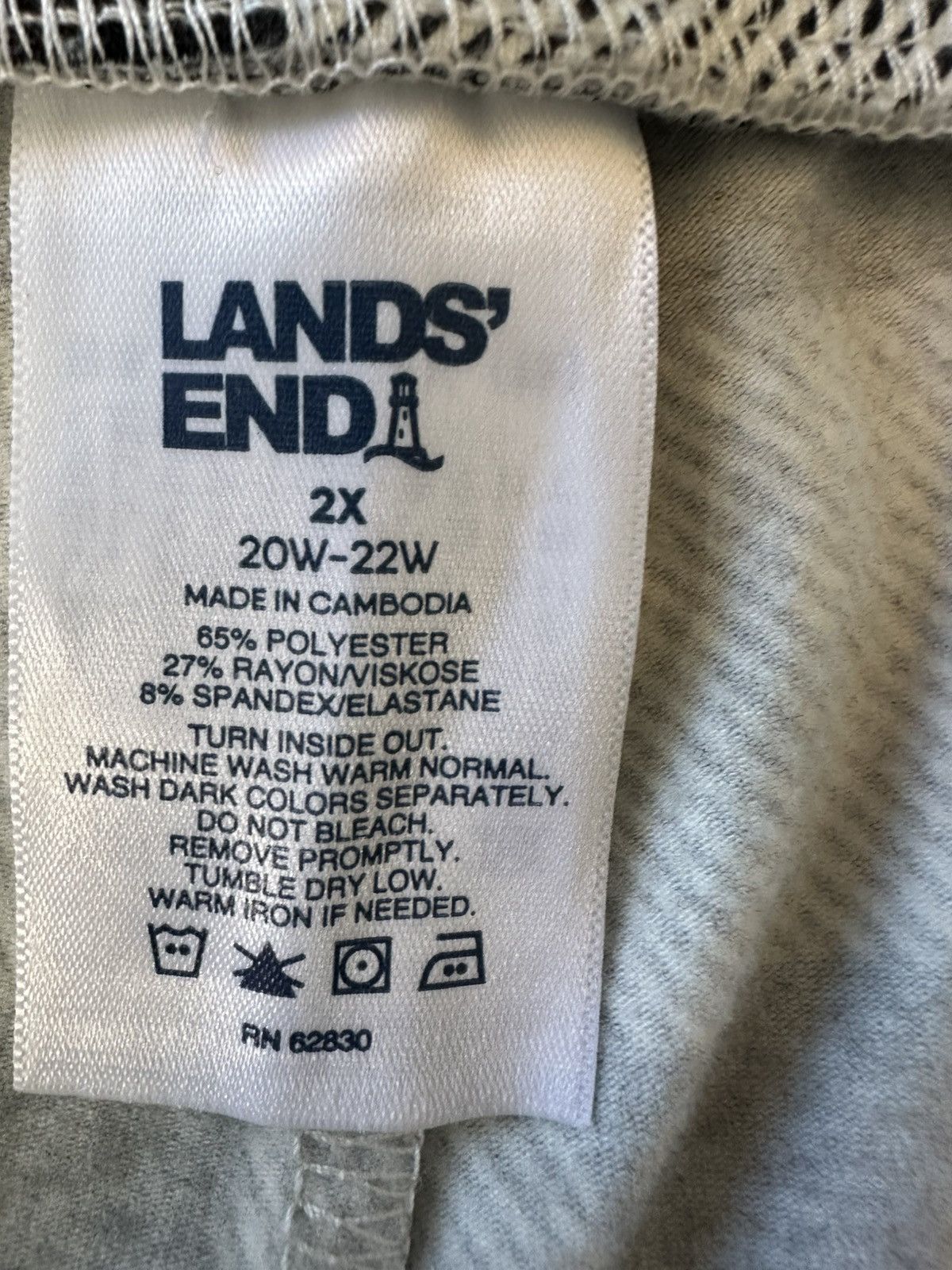 Lands' End Lands’ End women’s XXL black-and-white two-piece pajama set Size 42" / US 20 - 4 Thumbnail