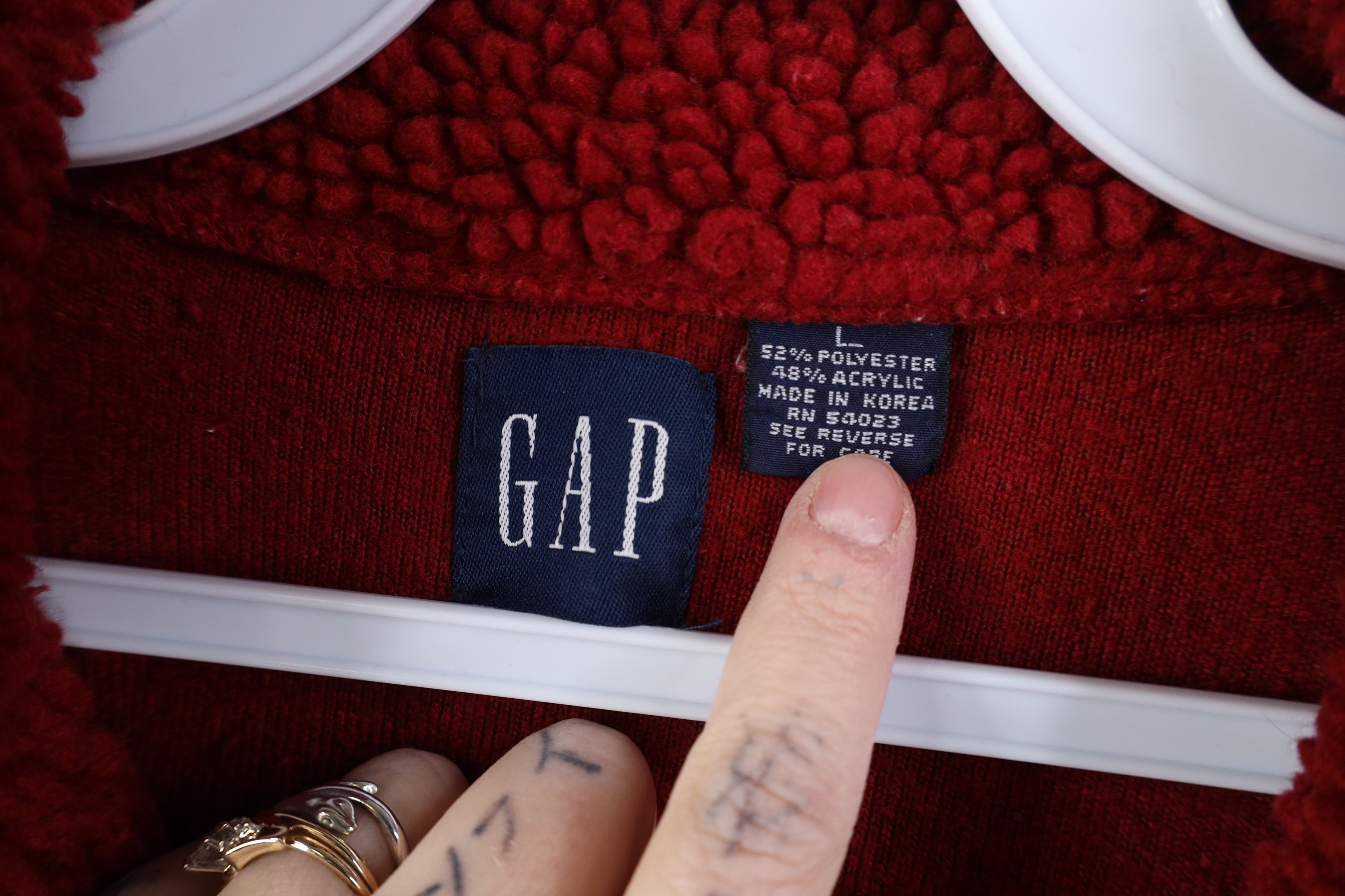 Gap Vintage 90s Gap 1/4 Quarter Half Zip Pullover Sweater Red Size US L / EU 52-54 / 3 - 7 Thumbnail