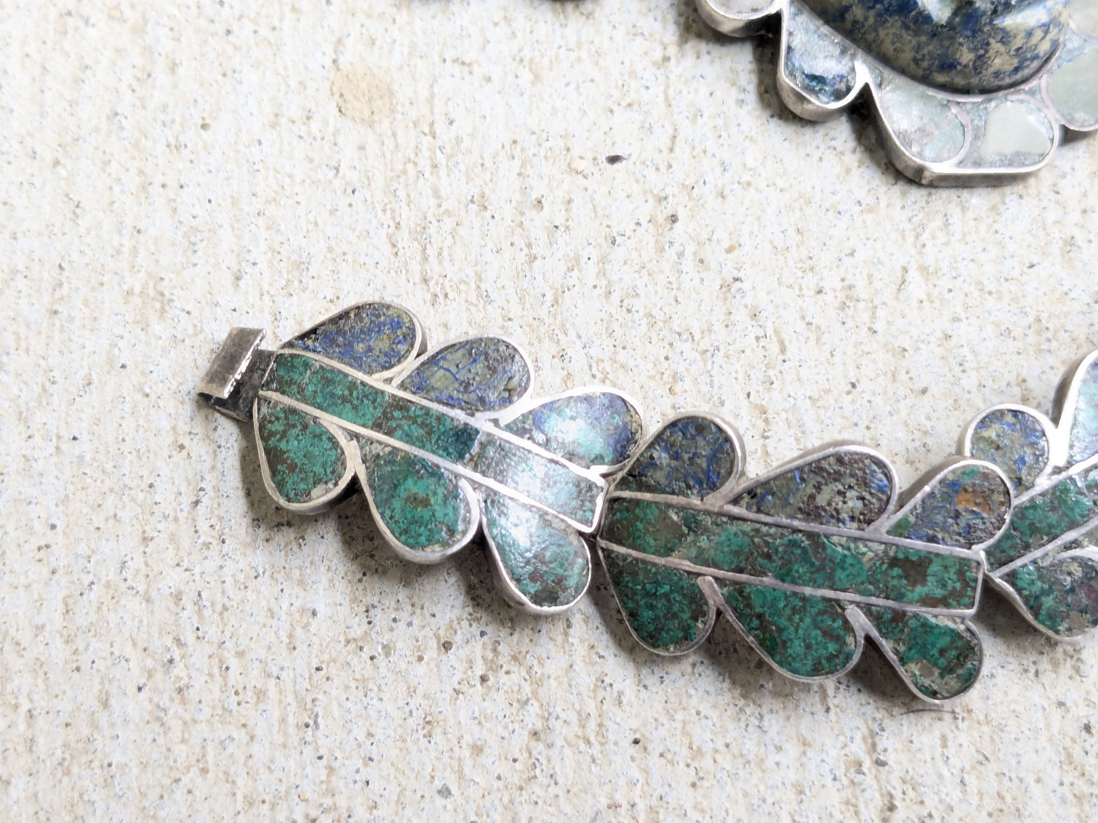 Vintage Vintage Sterling Silver Necklace Bracelet Turquoise Mask Size ONE SIZE - 4 Thumbnail
