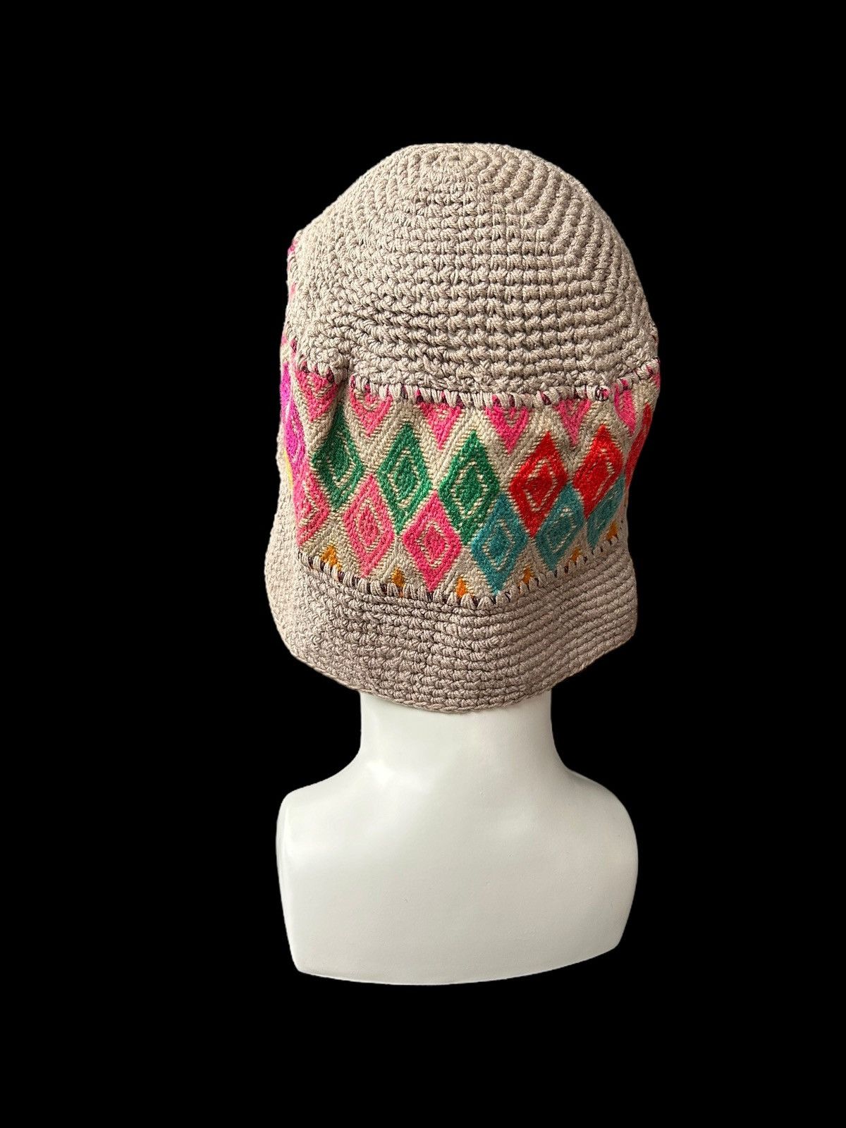 Japanese Brand × Kapital × Vintage Crochet Knitted Handmade Rare Design big Bucket Hats☠️☠️ Size ONE SIZE - 4 Thumbnail