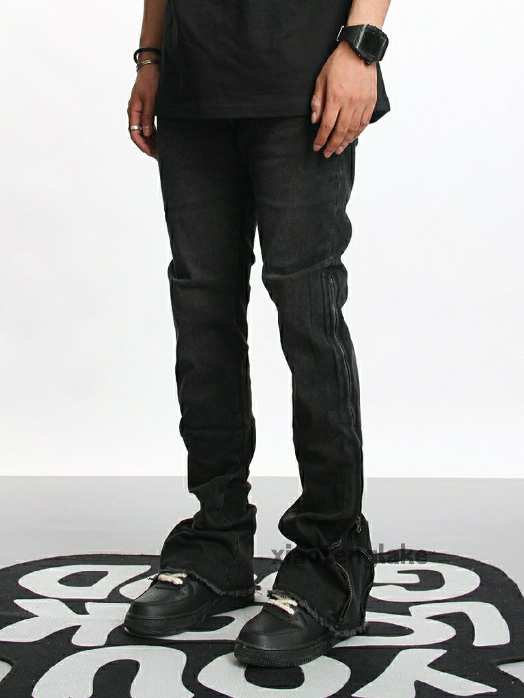 Jean × Vintage washed faded zipper utility punk grunge bootcut jeans Size US 32 / EU 48 - 3 Thumbnail