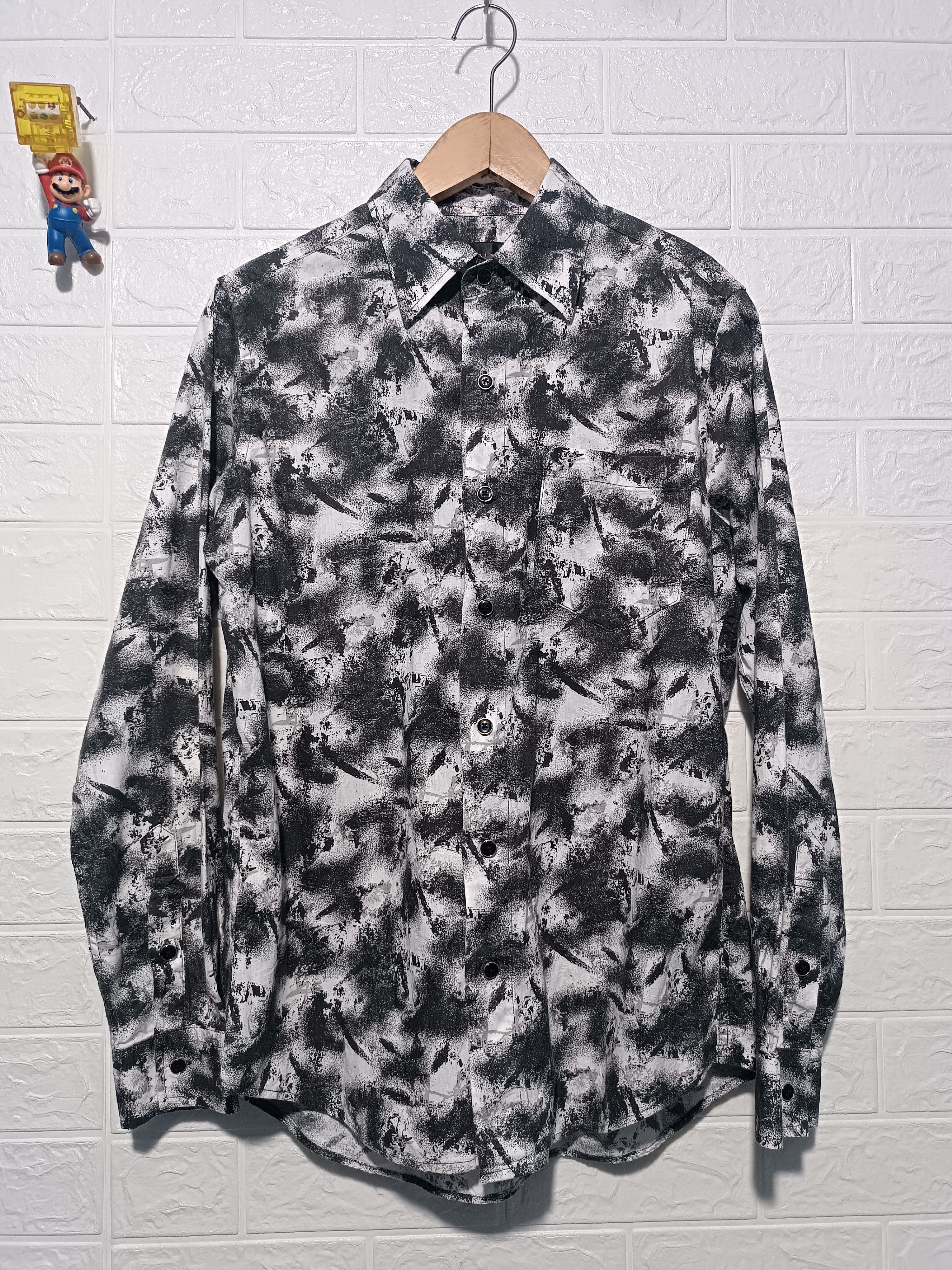 Japanese Brand Spinash Black White Abstrak Shirt Size US M / EU 48-50 / 2 - 2 Thumbnail
