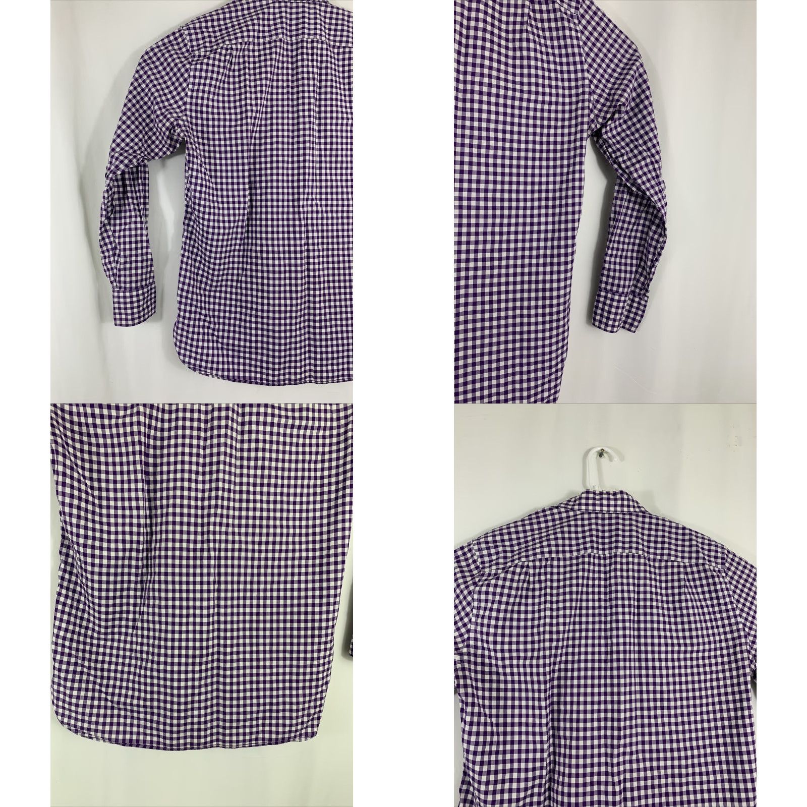 J.Crew J.CREW Shirt Mens Medium Cotton 120’s 2Ply Purple Checkered Plaid Button Up Shirt Size US M / EU 48-50 / 2 - 9 Thumbnail