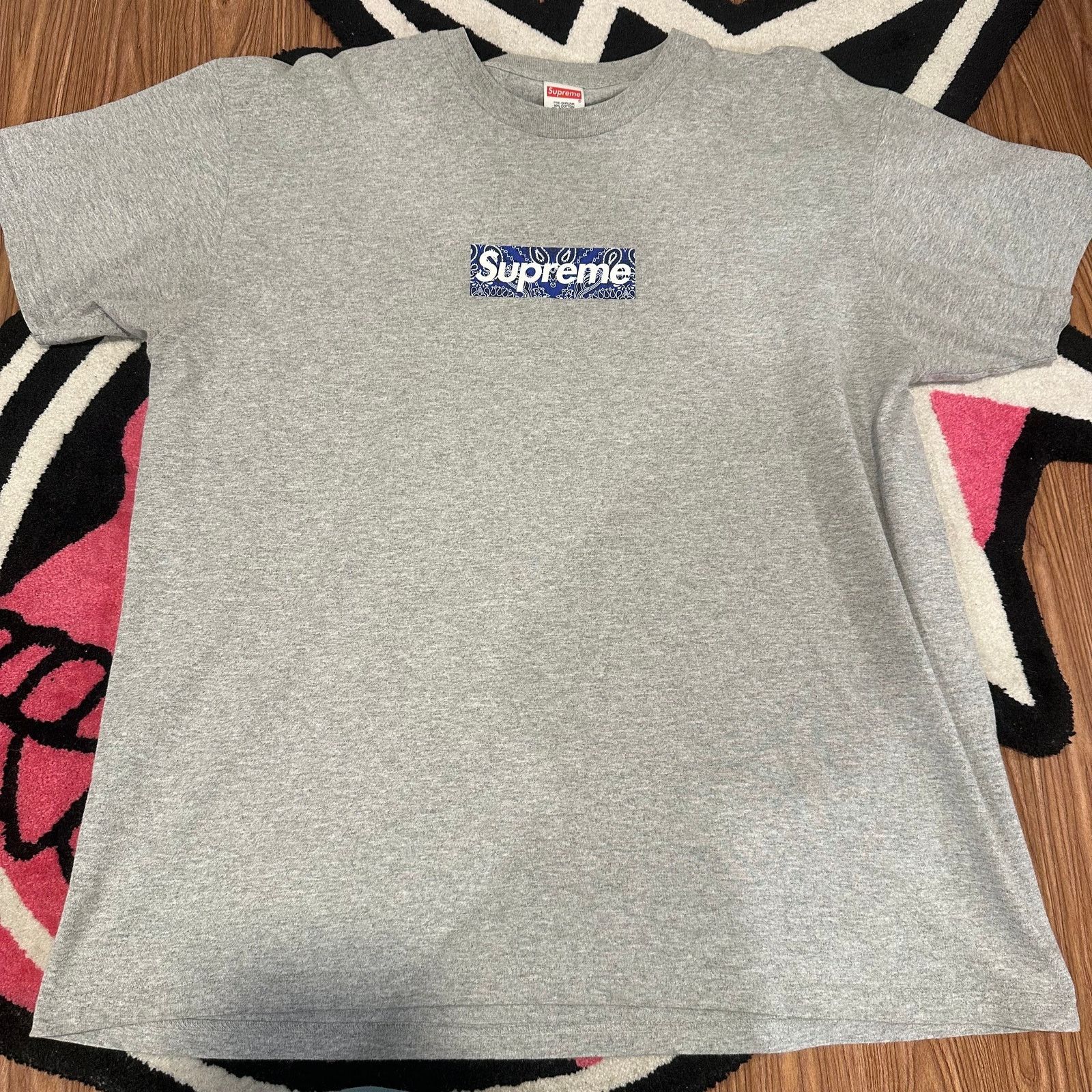 Supreme Supreme Bandana Box Logo Tee Heather Grey - Size Large Size US L / EU 52-54 / 3 - 2 Thumbnail