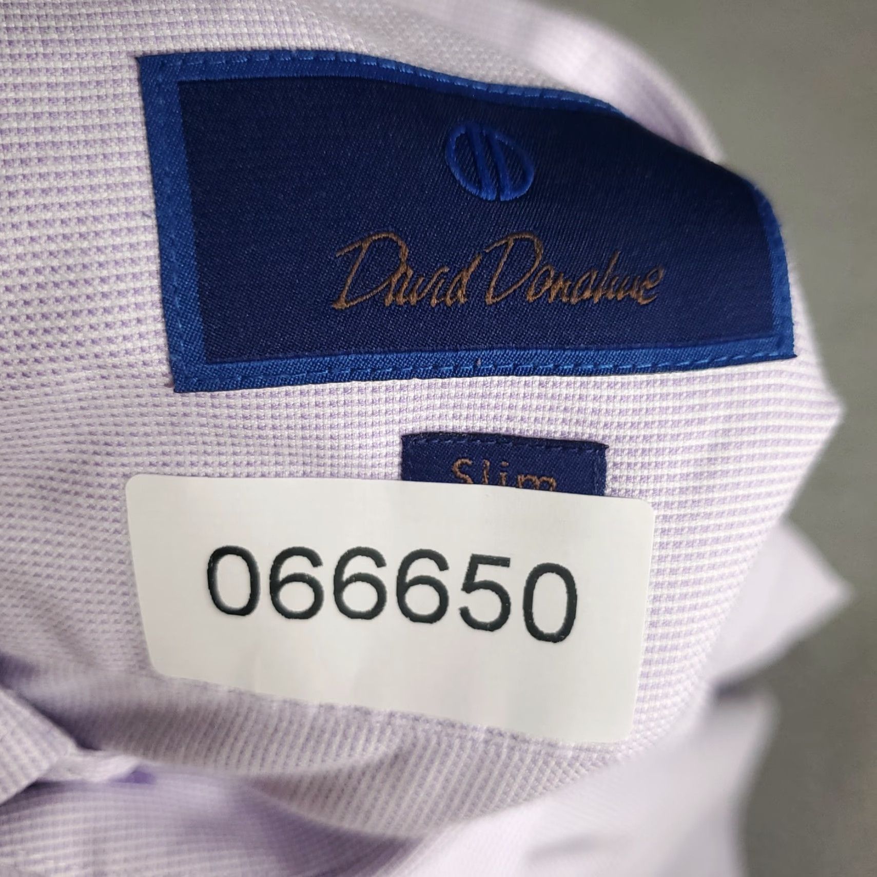 David Donahue David Donahue Shirt Mens Size 16.5 Purple Slim Fit Dress Button Up Long Sleeve Size 46R - 8 Thumbnail
