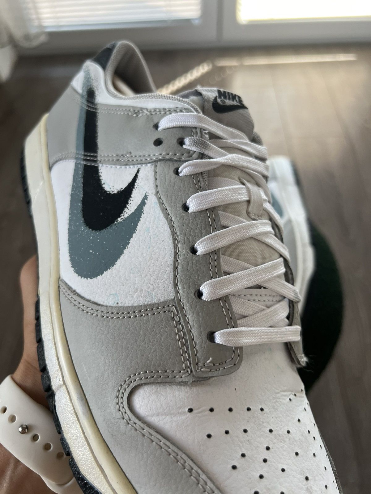 Japanese Brand × Nike ‼️Nike Dunk Low Stencil Swoosh Sneakers‼️ Size US 11 / EU 44 - 12 Thumbnail