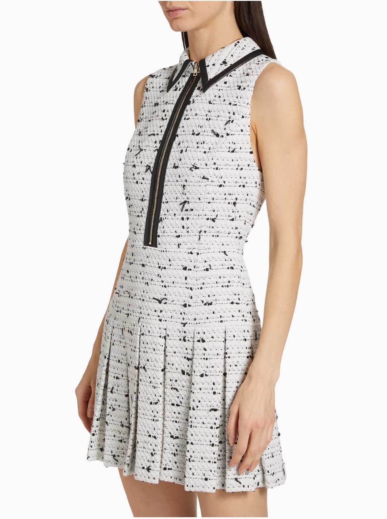 Alice + Olivia Alice + Olivia Ellis Tweed Pleated Minidress size 4 Size S / US 4 / IT 40 - 4 Thumbnail