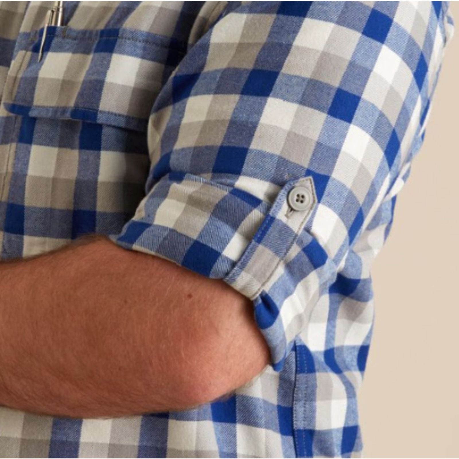 CO Duluth Trading Co Mens Crosscut Performance Blue Plaid Flannel Shirt L Size US L / EU 52-54 / 3 - 5 Thumbnail