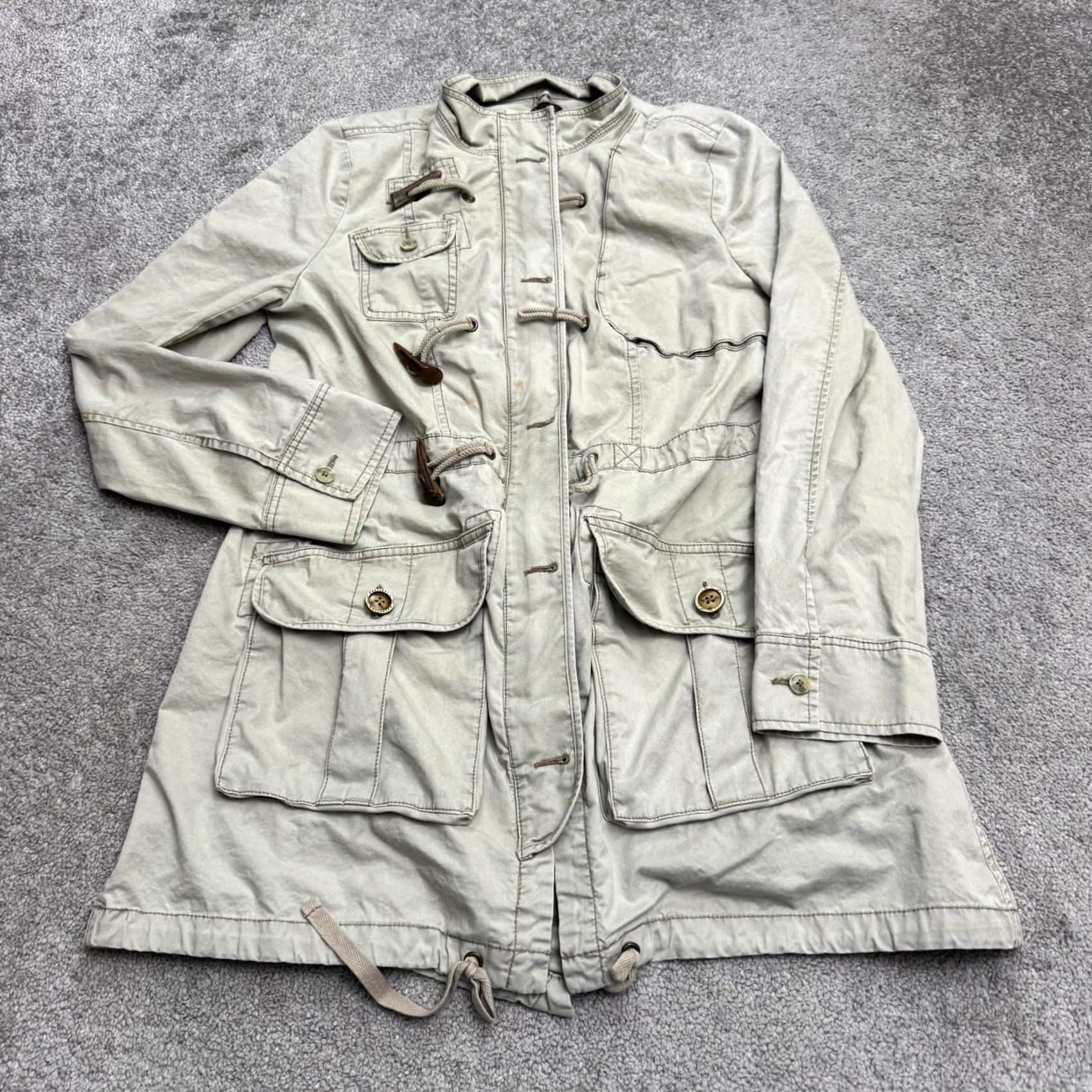 Free People Free People Womens Medium Beige Military Parka Jacket Regimental Toggle Utility Size M / US 6-8 / IT 42-44 - 2 Thumbnail
