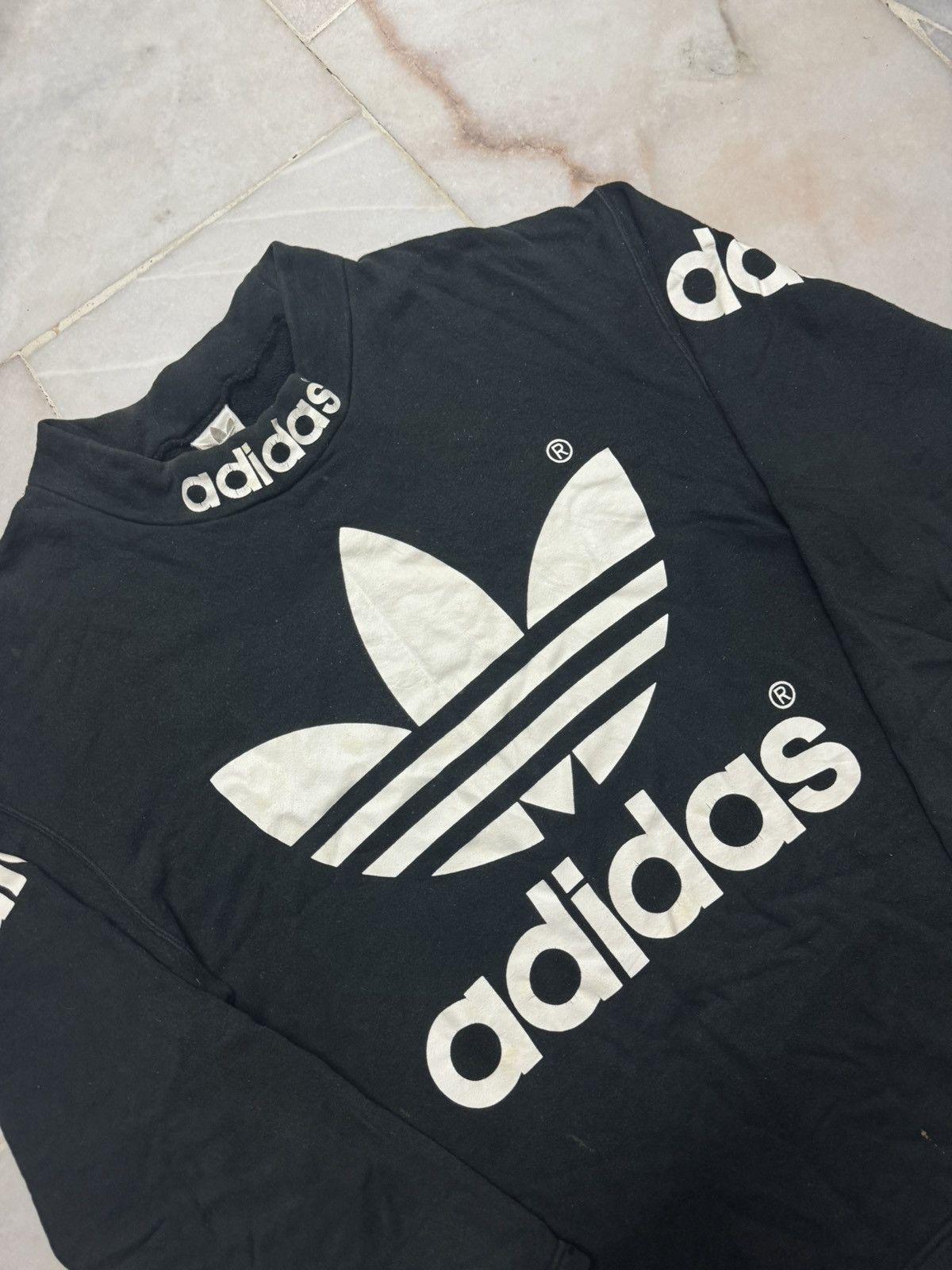 Adidas 💥VINTAGE 90's ADIDAS JAPAN BIG LOGO MIRROR PRINT DISTRESSED Size US L / EU 52-54 / 3 - 6 Thumbnail