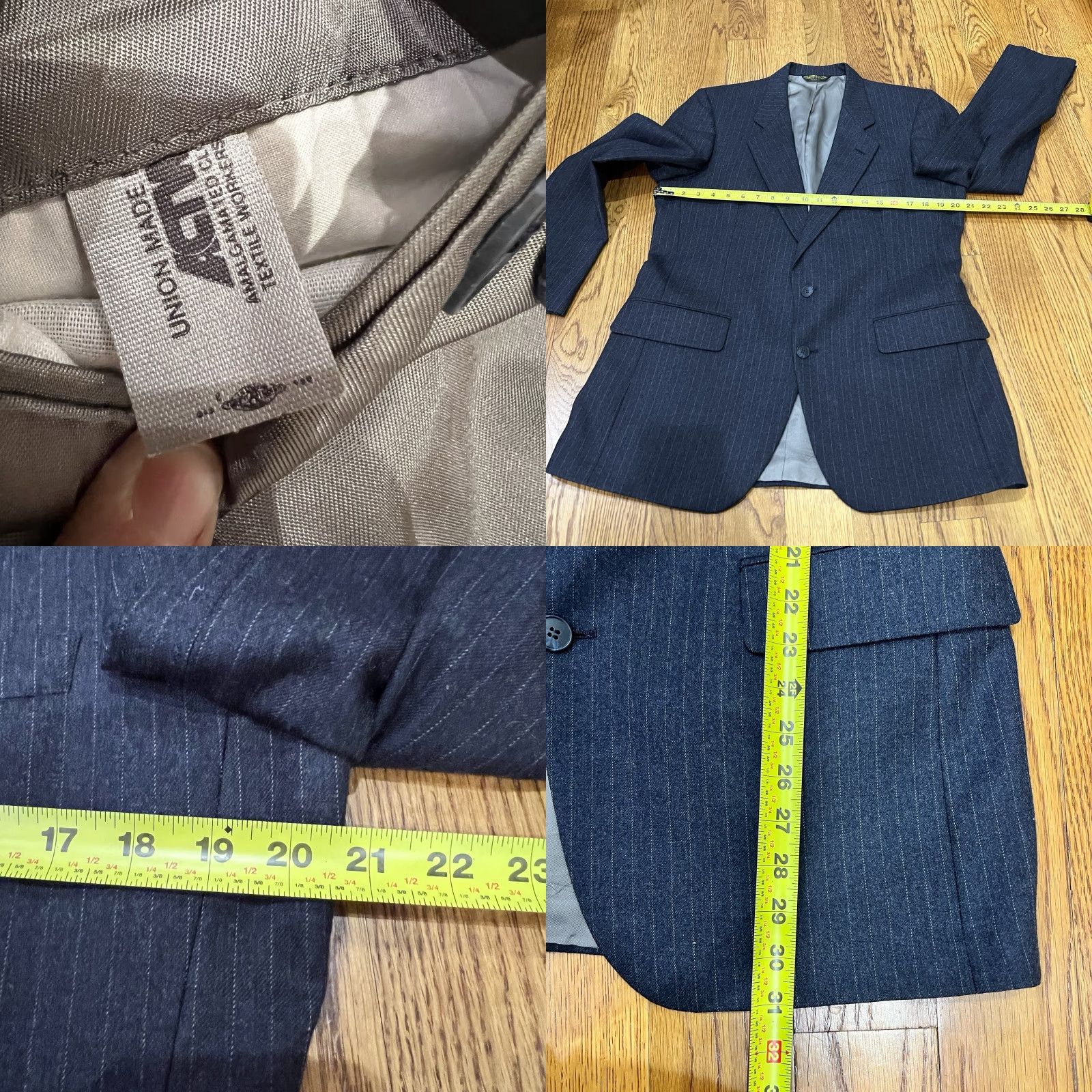 Pierre Cardin Pierre Cardin Sanger Harris Blazer Jacket Charcoal Gray Wool Blend 2 Button Notch Lapel Double-Vented Regular 41R Men Sport Coat Suit Blazer Size 42R - 8 Thumbnail