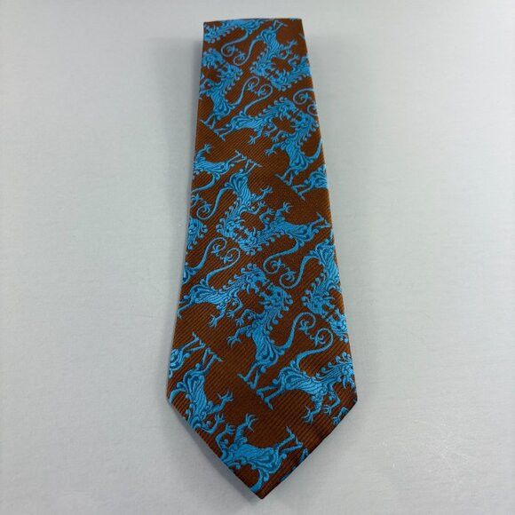 Other 60's The Emporium California Brown / Blue Dragons Men's Tie Size ONE SIZE - 1 Thumbnail