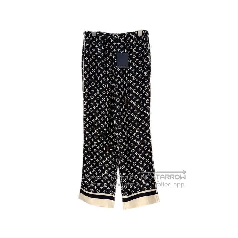 Louis Vuitton Louis Vuitton Black presbyopic full-print silk trousers Size US 36 / EU 52 - 1 Thumbnail