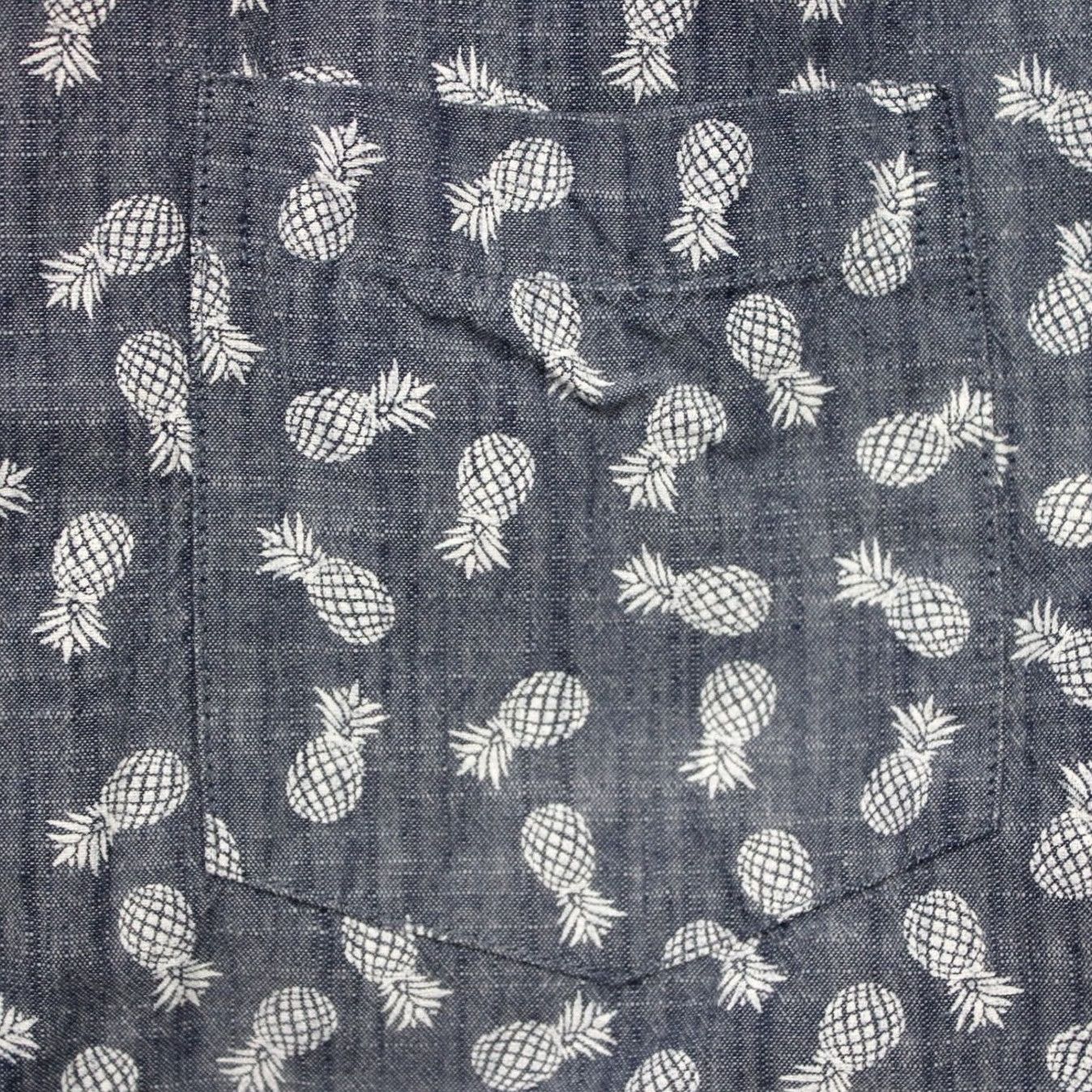 Vintage Tailor Vintage AOP Shirt Mens XL Blue Pineapple All Over Print Short Sleeve Size US XL / EU 56 / 4 - 5 Thumbnail