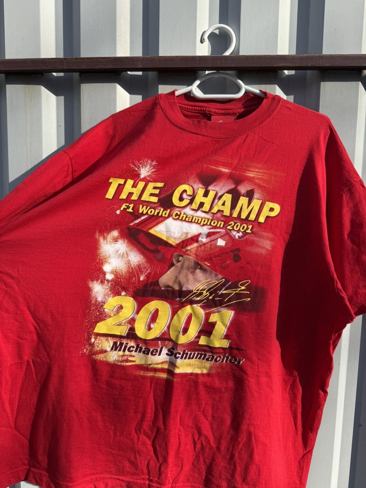 Formula 1 × NASCAR × Vintage 🏓 Rare🏓 Michael Schumaher 2001 Champion T-Shirt Size US XL / EU 56 / 4 - 2 Thumbnail