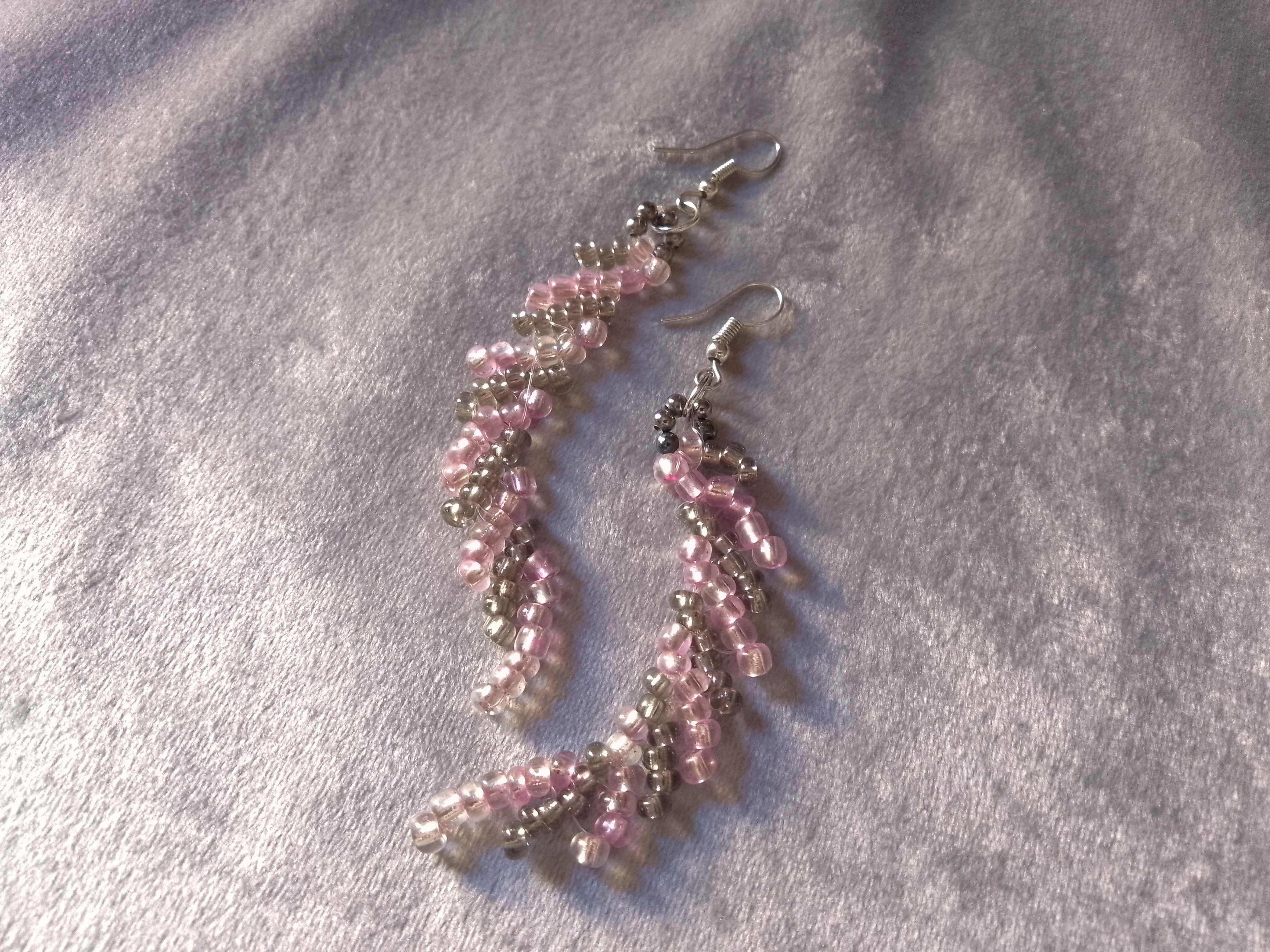 Handmade Necklace. Braided Metallic green/Pink Earrings Elegant Size ONE SIZE - 5 Thumbnail