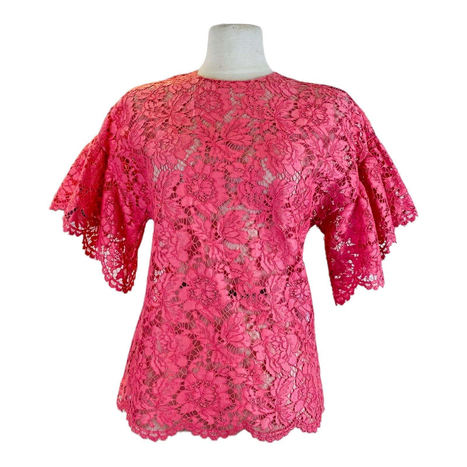 image of Valentino Floral Dress Lace T-Shirt Size 4, Women's