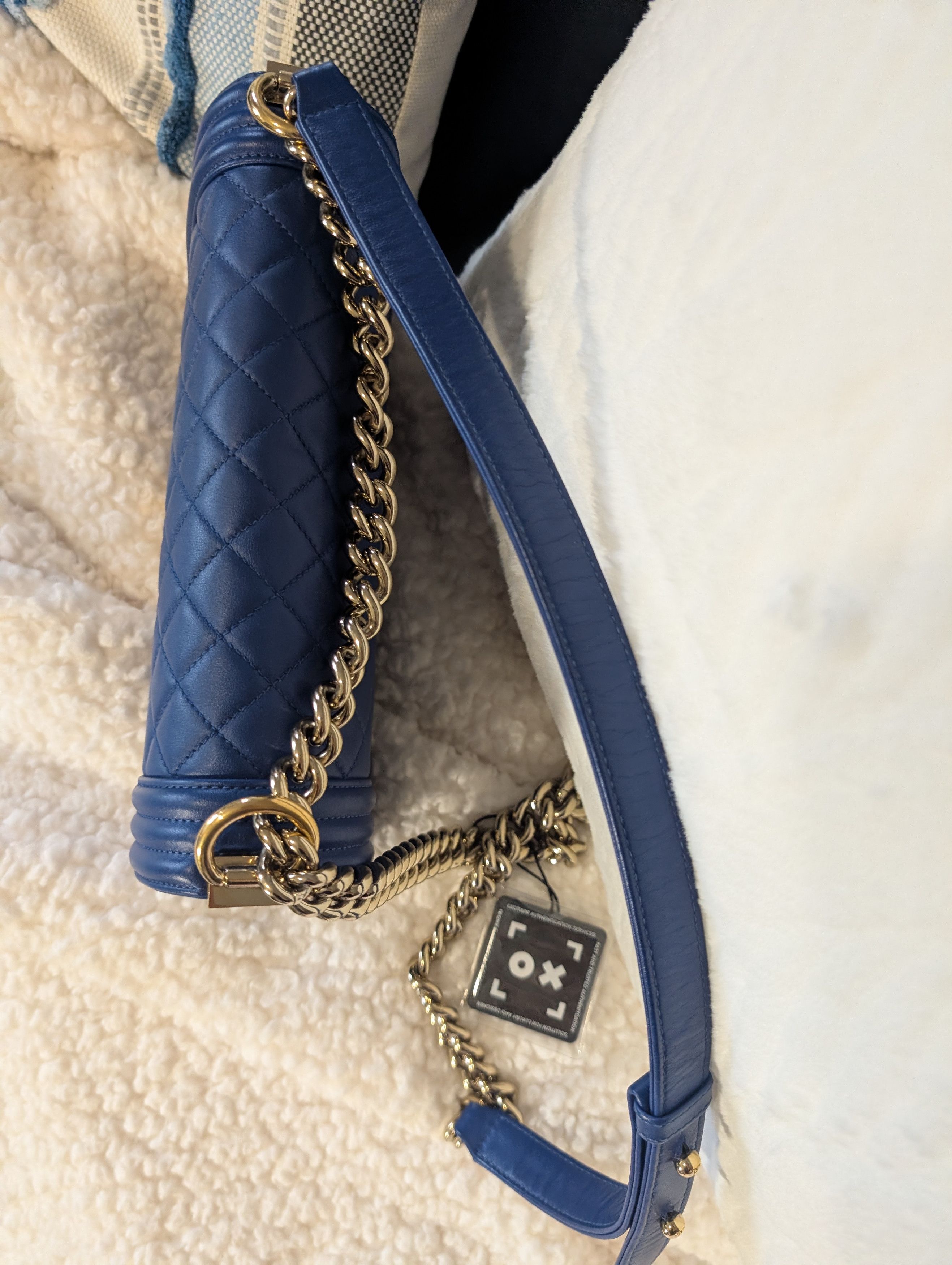 Chanel CHANEL Blue Quilted boy Shoulder Bag Strap CC Size ONE SIZE - 2 Thumbnail