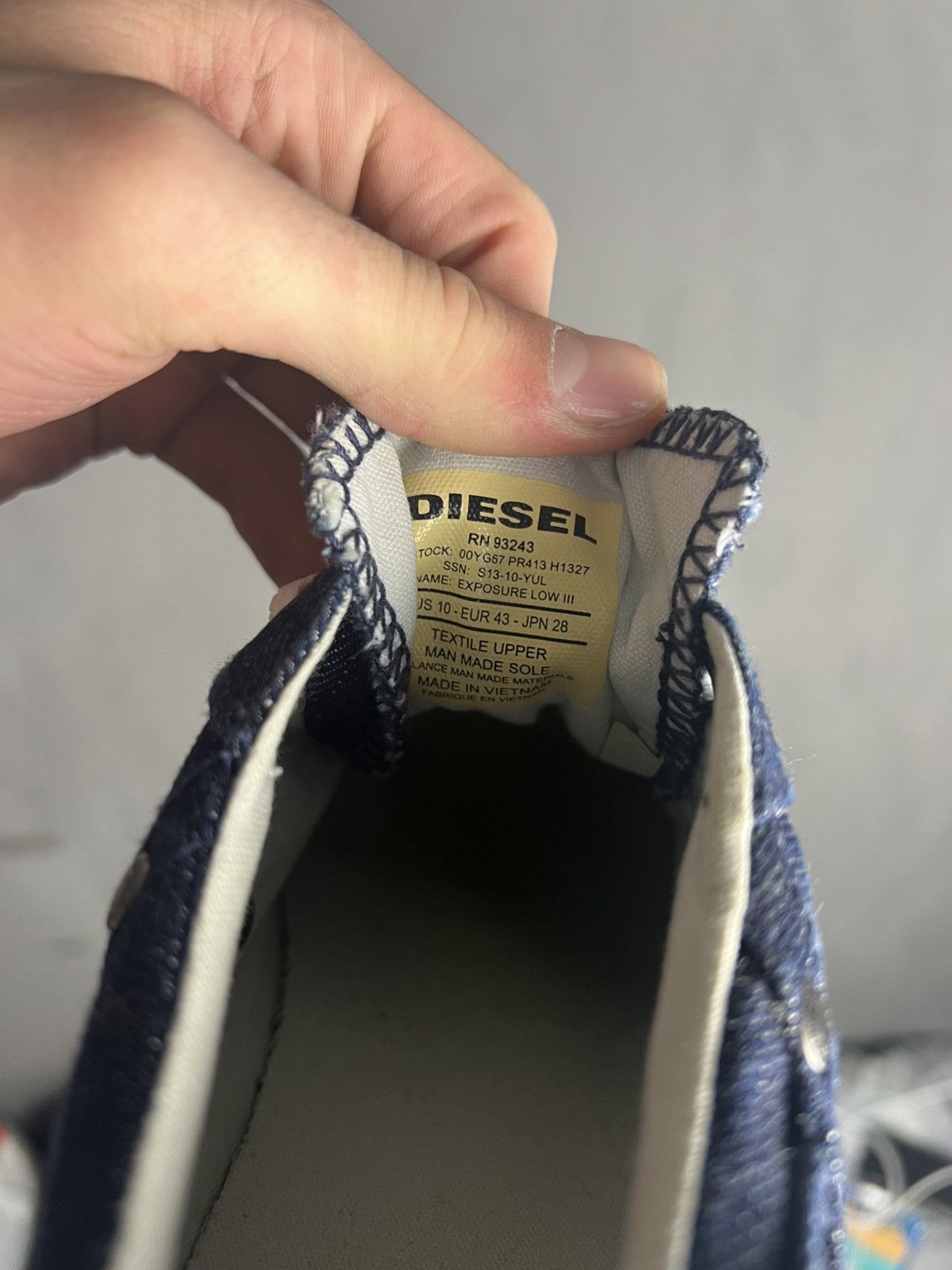 Diesel Vintage Diesel Denim Low Top Sneakers Size US 10 / EU 43 - 10 Thumbnail