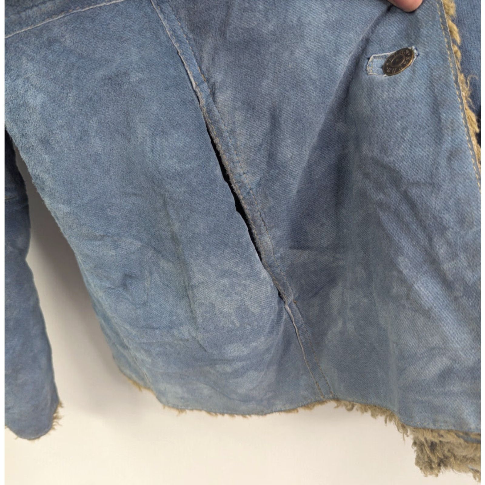 Guess VINTAGE GUESS Penny Lane Coat Leather Blue Lining Faux Fur Mid-Length Women's S Small Size S / US 4 / IT 40 - 4 Thumbnail