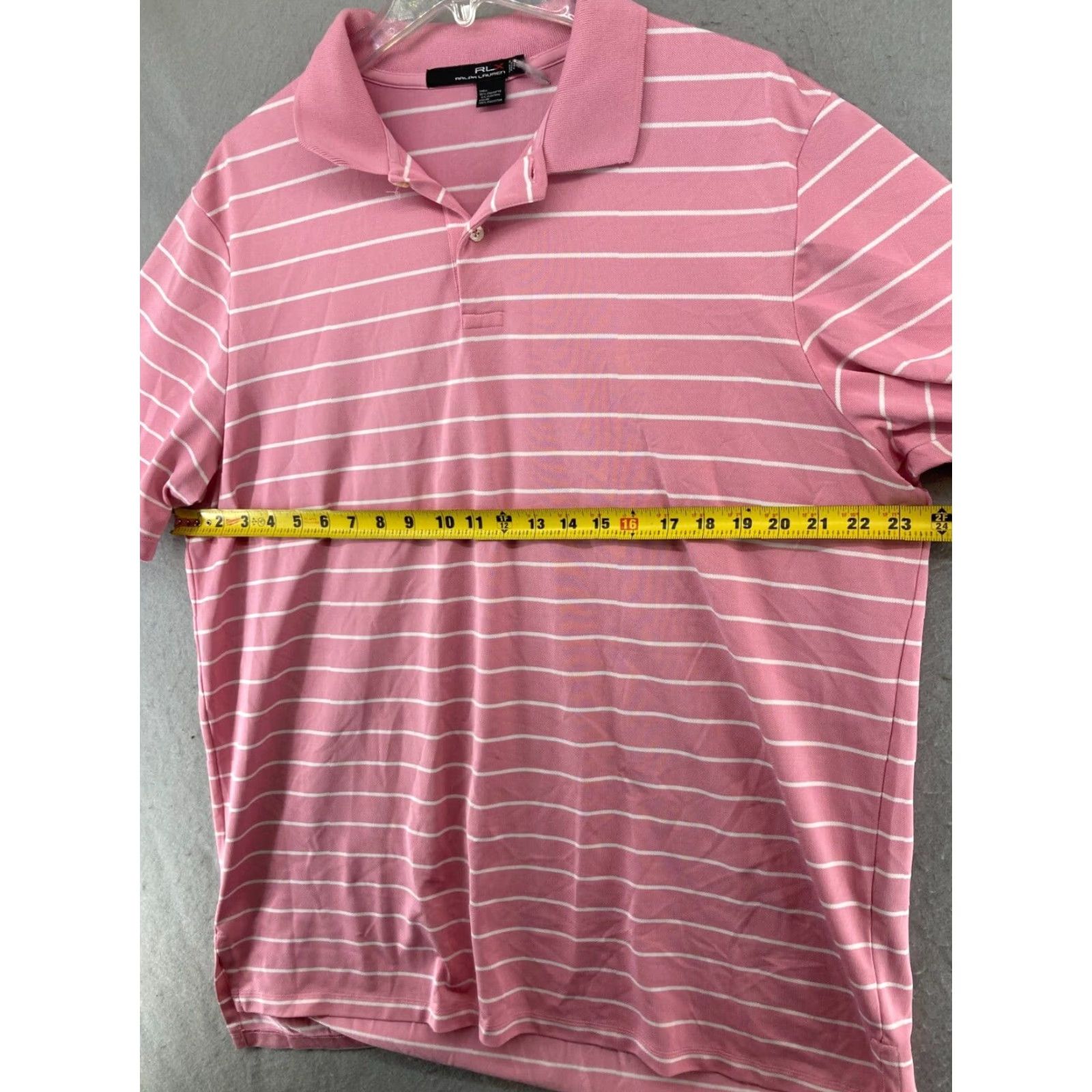 RLX Ralph Lauren VINTAGE RLX Ralph Lauren Polo Mens XL Pink Stripes Golf Size US XL / EU 56 / 4 - 2 Thumbnail