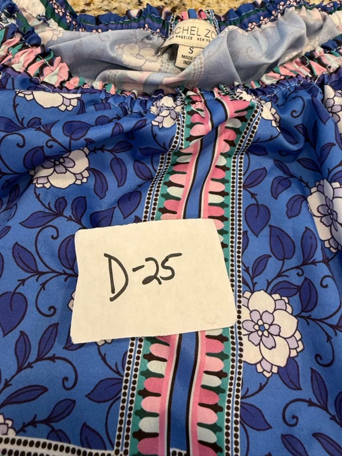 Other Rachel Zoe boho crop top blue multicolor puff sleeves SZ SM Size S / US 4 / IT 40 - 12 Thumbnail