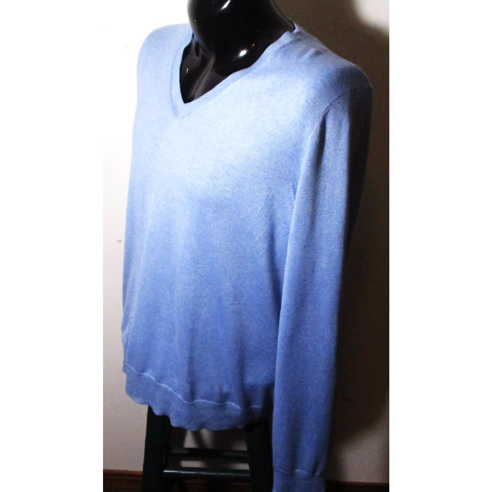 Banana Republic BANANA REPUBLIC Blue Silk Cashmere Long Sleeve Sweater Men's L Size US L / EU 52-54 / 3 - 4 Thumbnail